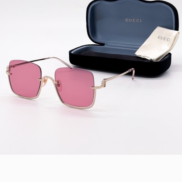 Gucci Gold Pink  GG1279s 003 Pink Woman Sunglasses - Picture 4 of 13